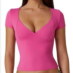 Pink Short Sleeve Women's Top